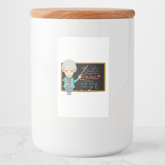 Science Teacher EMC2 Formel Mat Etikett (Framsida)