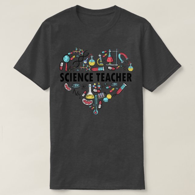 Science Teacher Heart Proud Science I Kärlek Scien T Shirt (Design framsida)