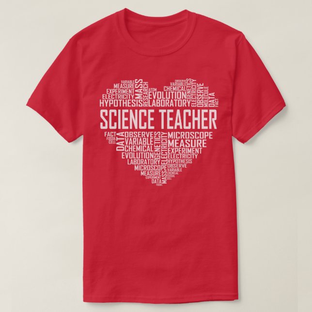 Science Teacher Heart T Shirt (Design framsida)