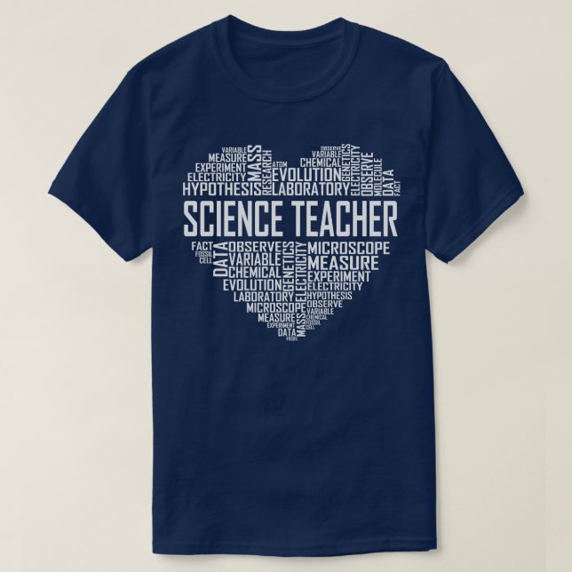 Science Teacher Heart T Shirt (Design framsida)