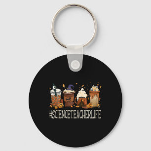Science Teacher Horror Fall Coffee Halloween Pumpk Nyckelring
