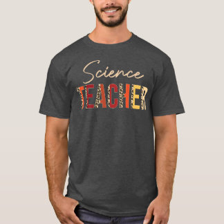Science Teacher leopard Fall Autumn Älskare Thanks T Shirt