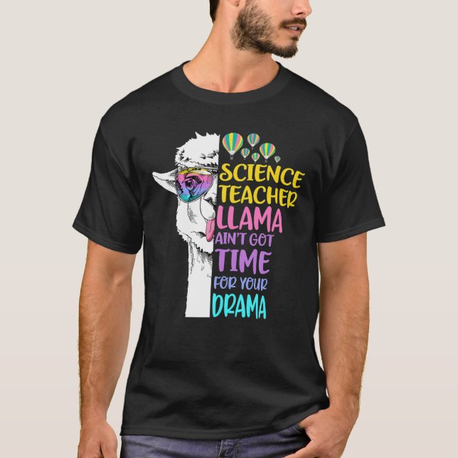 Science Teacher Llama T Shirt (Framsida)