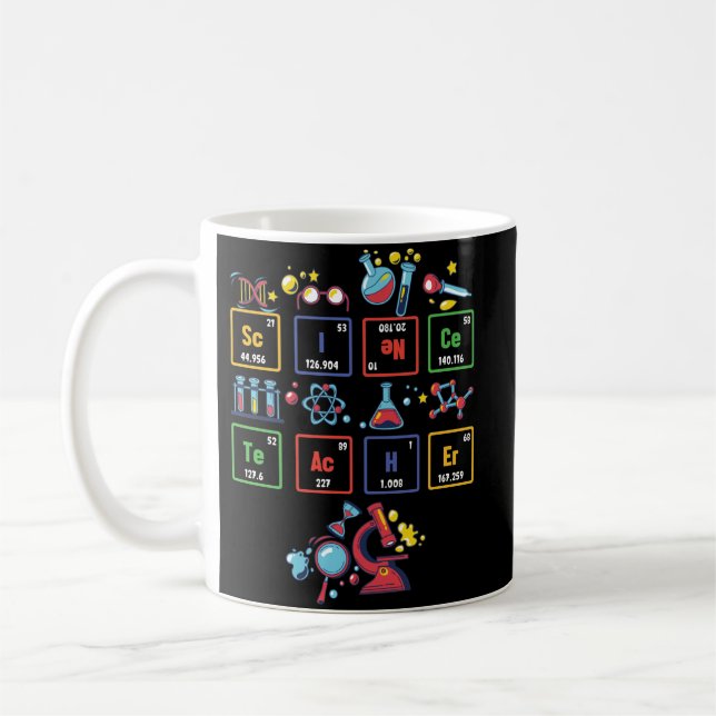 Science Teacher Periodic Bord Chemistry Inslag Kaffemugg (Vänster)