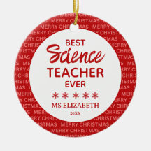Science Teacher Typography jul Red