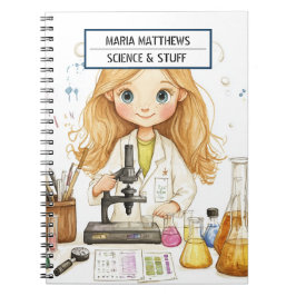 Science themed Girl Spiral Photo notebook Anteckningsbok