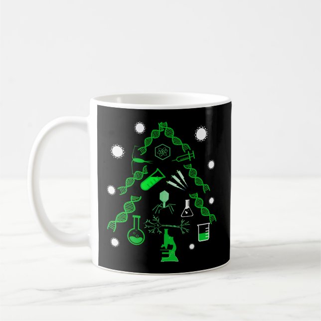 Science Träd Dna Virus Microscope Kaffemugg (Vänster)