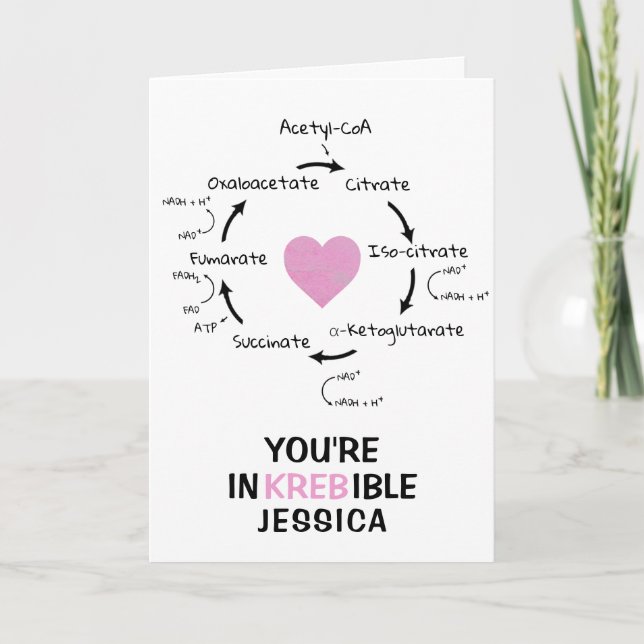 Science Valentine Krebs cycle Biology Heart Geek Helgkort (Framsida)