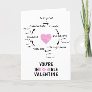 Science Valentine Krebs cycle Biology Heart Geek Helgkort