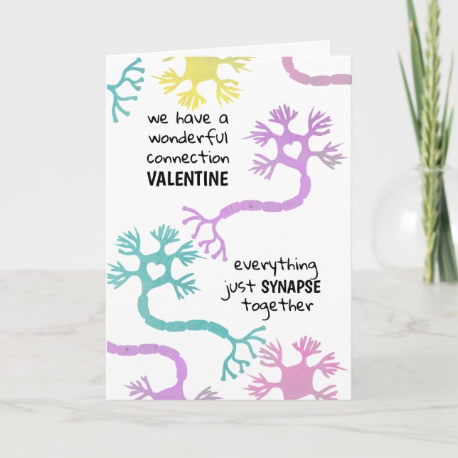 Science Valentine Neuron Biologi Lärare Geek Kort (Framsida)