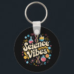 Science Vibes Groovy, första dagen i Back to schoo Nyckelring<br><div class="desc">Science Vibes Retro Första dagen för Back to school Groovy-läraren</div>