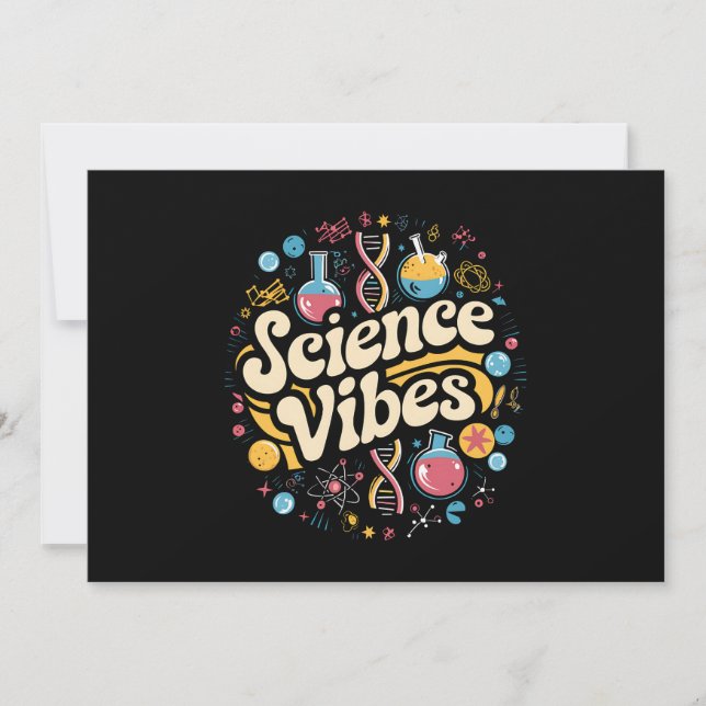 Science Vibes Groovy Första dagen tillbaka till sk Inbjudningar (Framsida)