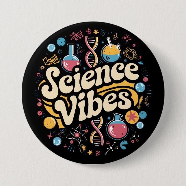 Science Vibes Groovy Första dagen tillbaka till sk Knapp (Framsida)