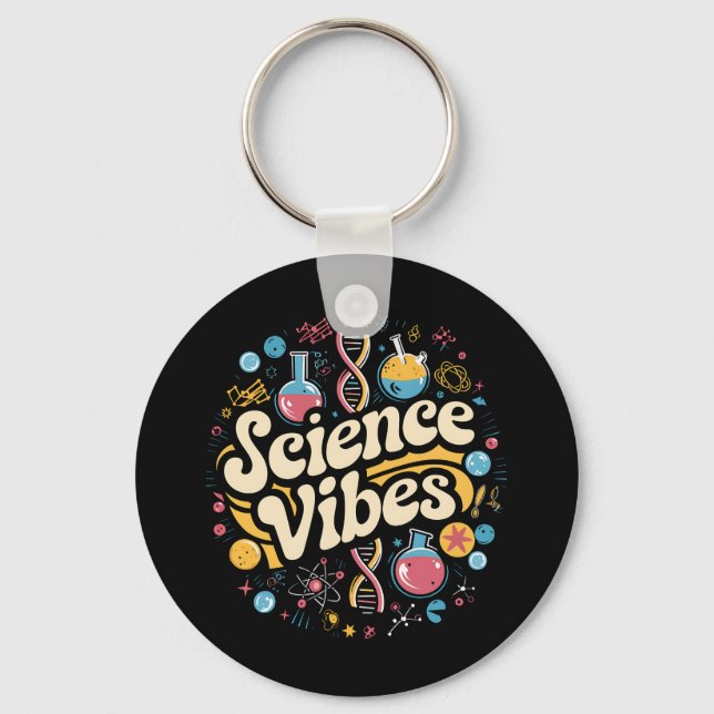 Science Vibes Groovy Första dagen tillbaka till sk Nyckelring (Framsida)