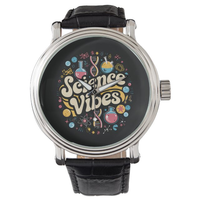 Science Vibes Groovy Första Skoldagen  Armbandsur (Framsida)