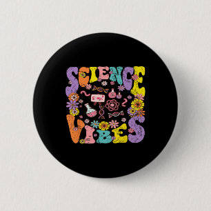 Science Vibes Retro Första Skoldagen Byck Till Sko Knapp