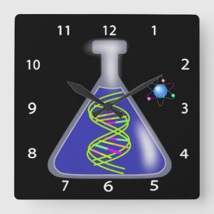 Science Wall Clock Fyrkantig Klocka