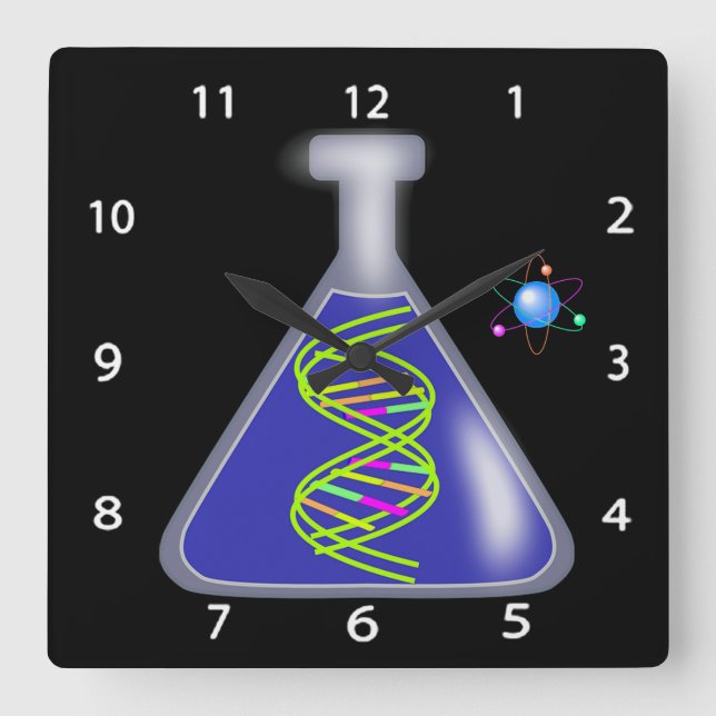 Science Wall Clock Fyrkantig Klocka (Framsida)
