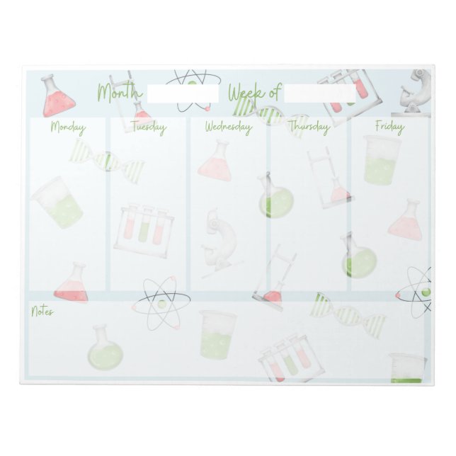 Science Weekly Desk Planner Anteckningsblock (Framsida)