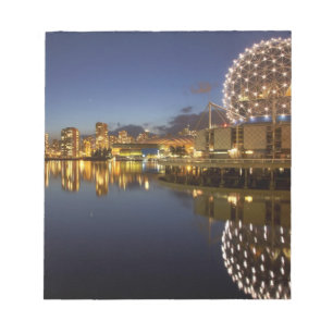 Science World och CBD återspeglas i False Creek, Anteckningsblock
