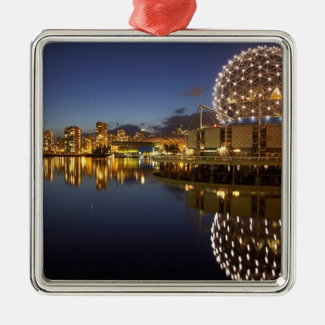 Science World och CBD återspeglas i False Creek, Julgransprydnad Metall (Framsidan)