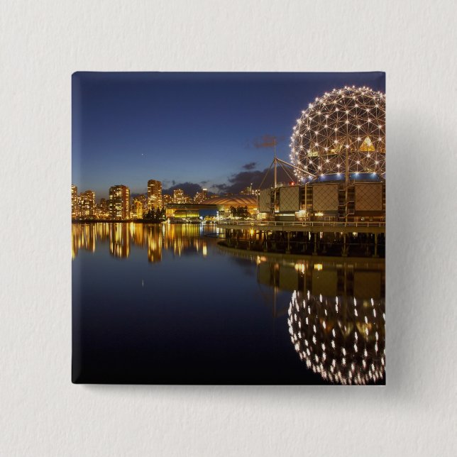 Science World och CBD återspeglas i False Creek, Knapp (Framsida)