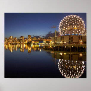 Science World och CBD återspeglas i False Creek, Poster
