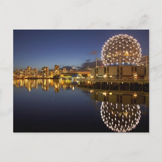 Science World och CBD återspeglas i False Creek, Vykort (Framsida)