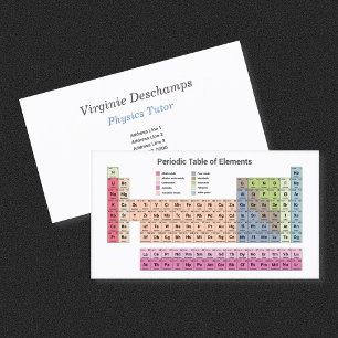 Sciences Physics Tutor - Periodic Bord on White Visitkort