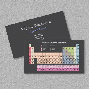 Sciences Physics Tutor - Periodic Bord på Black Visitkort