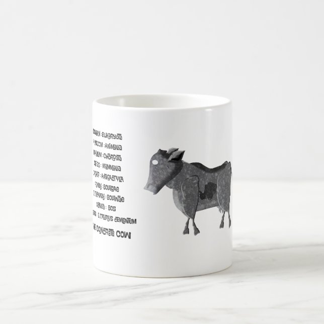 Scientific classification for the concrete cow kaffemugg (Center)