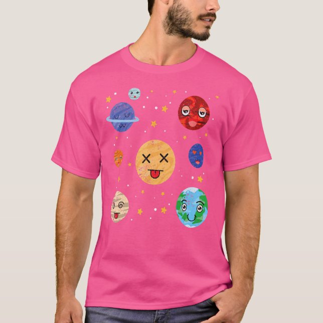 Scientist Astronomer Rymden Science Kids Cute T Shirt (Framsida)