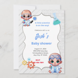 Scientist Baby Shower Inbjudningar