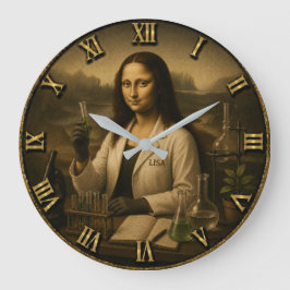 Scientist Funny Mona Lisa Science Lab Gift Stor Klocka