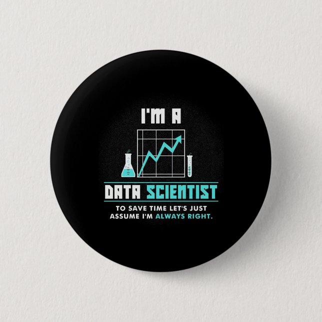 Scientist Gift | Jag är datatekniker Knapp (Framsida)