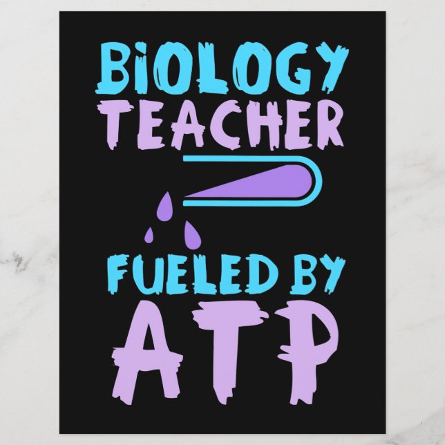 Scientist Gift | Lärare i biologi som drivs av ATP (Framsida)