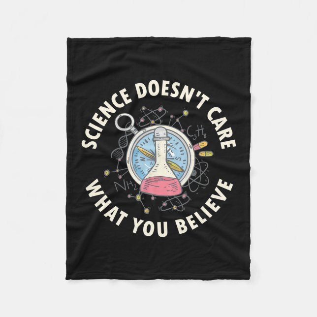 Scientist Gift | Vetenskapen bryr sig inte Fleecefilt (Framsidan)