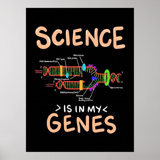 Scientist Gift | Vetenskapen finns i mina gener Poster (Framsidan)