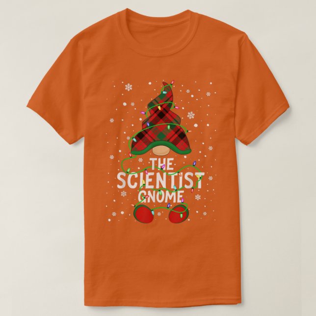 Scientist Gnome Family Matching Group Julafton Lig T Shirt (Design framsida)