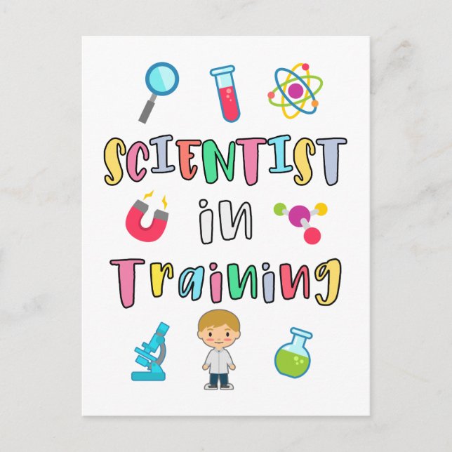 Scientist in Training for Young Scientists Vykort (Framsida)