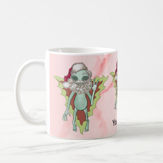 Scifi Alien Santa Kaffemugg (Vänster)