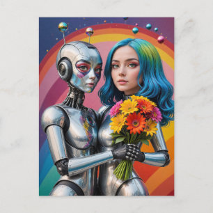 SciFi Female robots i Kärlek Vykort