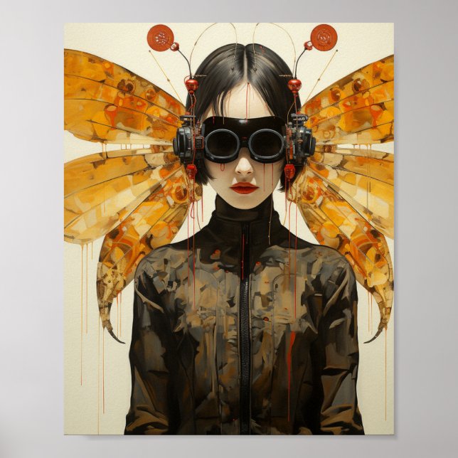 Scifi Insekt Woman Poster (Framsidan)