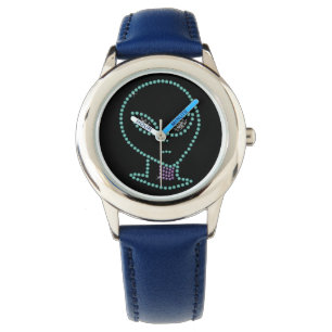 SciFi Rhinestone Alien Ansikte Armbandsur
