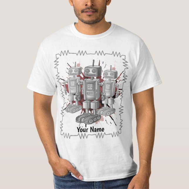 Scifi robotbrigad  t shirt (Framsida)