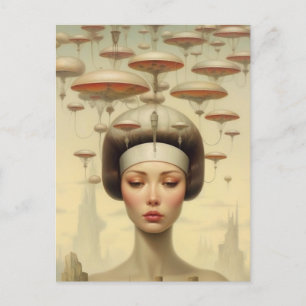 Scifi Steampunk Woman Vykort