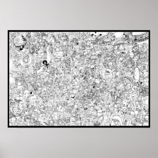 SciFi vs Fantasy-färgning Poster