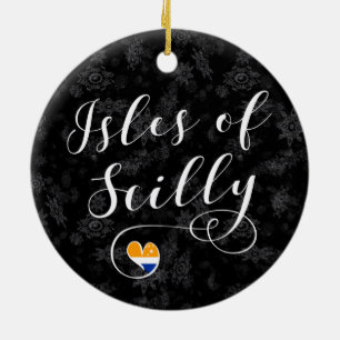 Scilly Flagga Heart-öarna Julgransprydnad Keramik