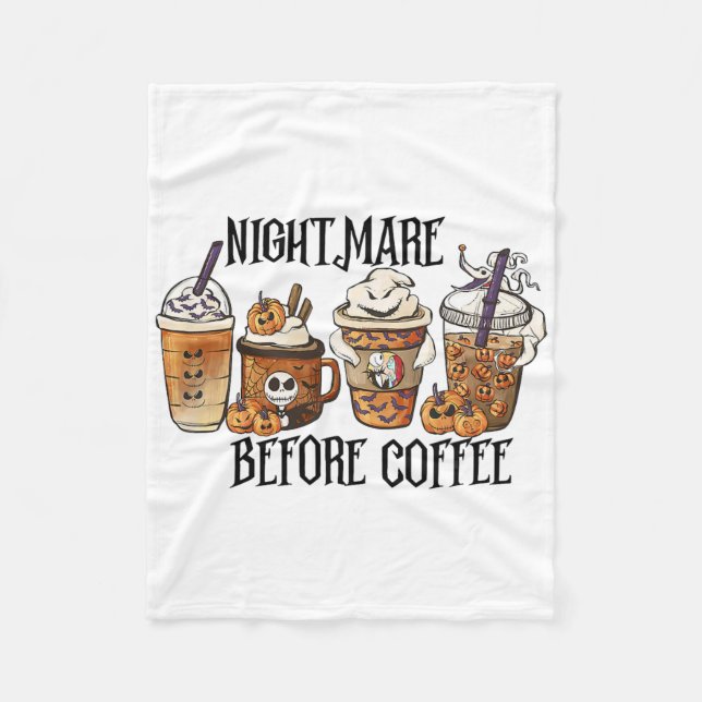 Scin natt före kaffepumpkin Spice Halloween Fleecefilt (Framsidan)