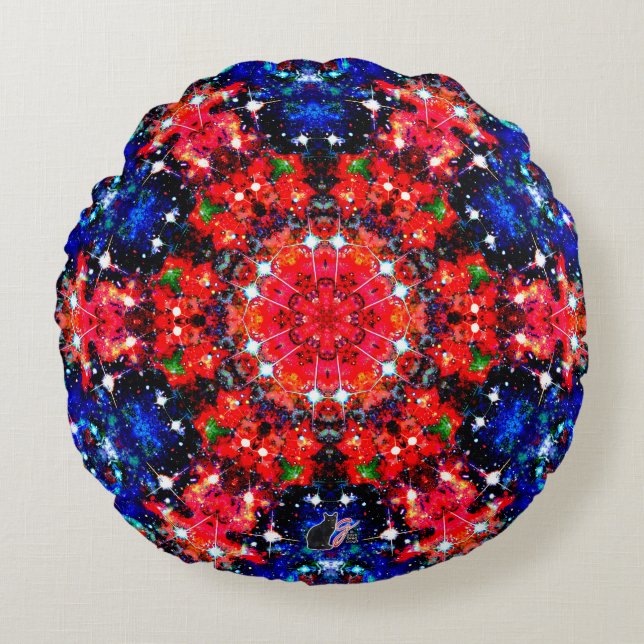 Scintillation Stellar Kaleid Round Pillow Rund Kudde (Framsidan)